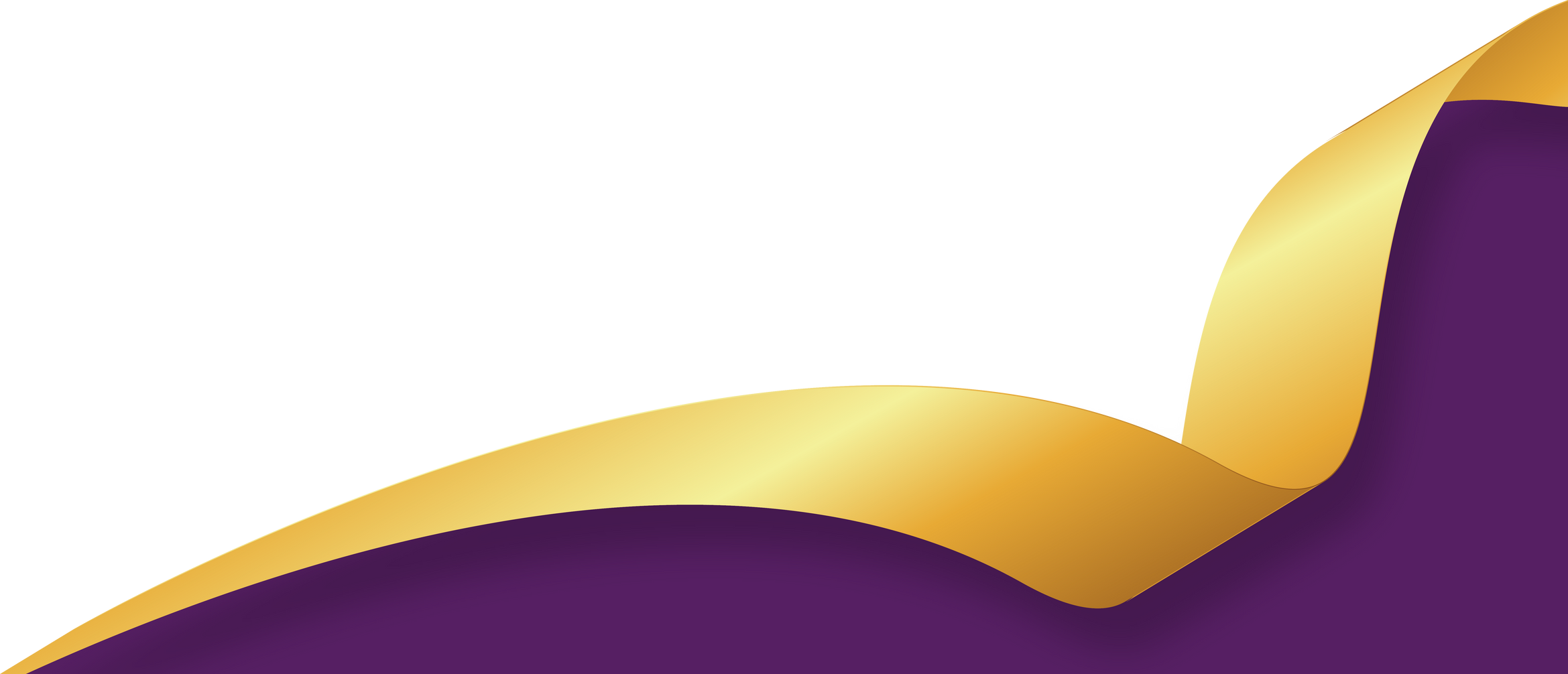 Purple and Gold Curve Border. Wavy Banner.